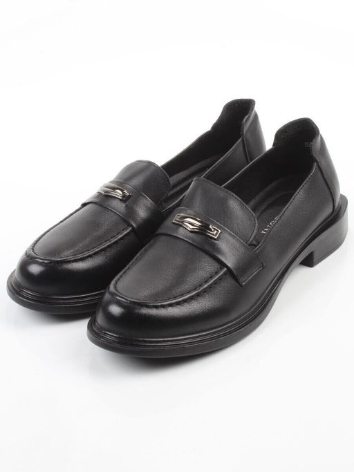 03-DHL206-1 BLACK Лоферы женские (натуральная кожа)