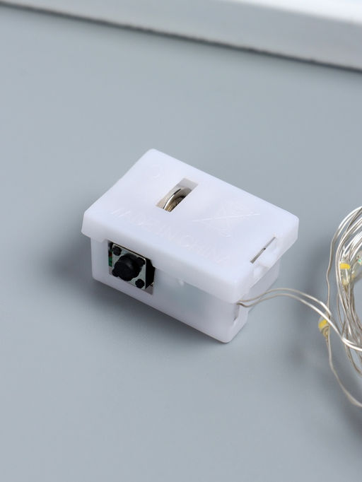 Нить светодиодная для сувениров, 20 диодов, дл. 2 м, от батареек 3×CR1130, набор 10 шт.