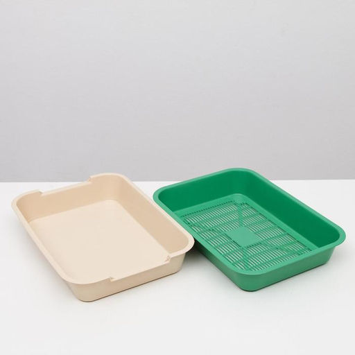 Туалет средний с сеткой 36 х 26 х 6,5 см, светло-зелёный/бежевый - Simaland фото 5