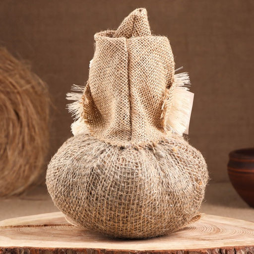 Фигурка-оберег «Домовой. Васек на мешковине, с караваем», 24×18×18 см