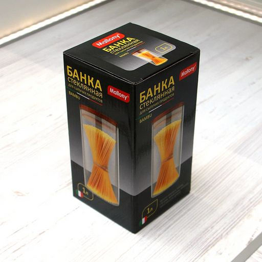 Стеклянная банка для сыпучих продуктов с крышкой BAMBU, объем: 1 л арт.004449 /Mallony/  фото 5