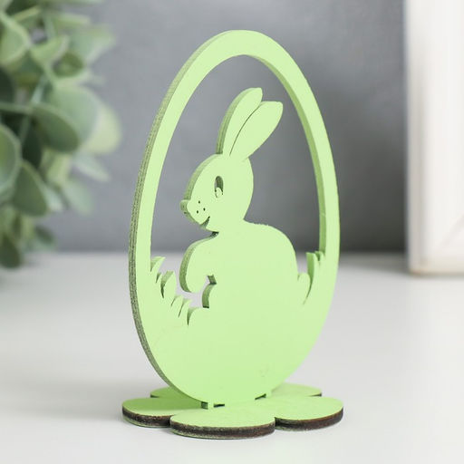 Цена за 4 шт. Декор Пасхальный Кролик 6,5х4,7х9,3 см (набор 2 детали) салатовый - Simaland фото 2