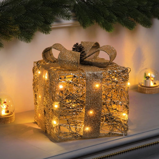 Светодиодная фигура «Подарок» 29×20×20 см, 20 LED, батарейки AAх3 (не в комплекте), свечение теплое белое