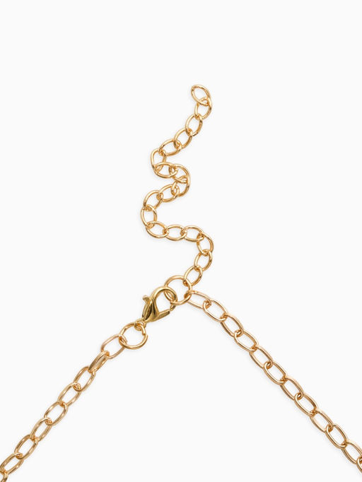 Колье на цепочке «Ракушка», L=40 см, белое в золоте