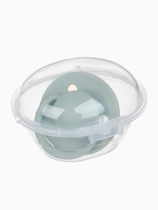 Соска-пустышка, от 6 мес., латекс, классическая, в контейнере, серо-зелёная, M&B