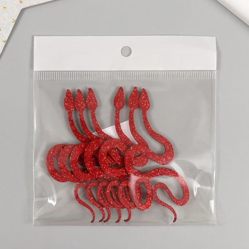 Декоративный элемент для творчества из фоамирана «Красная змея», набор 6 шт., 7 см