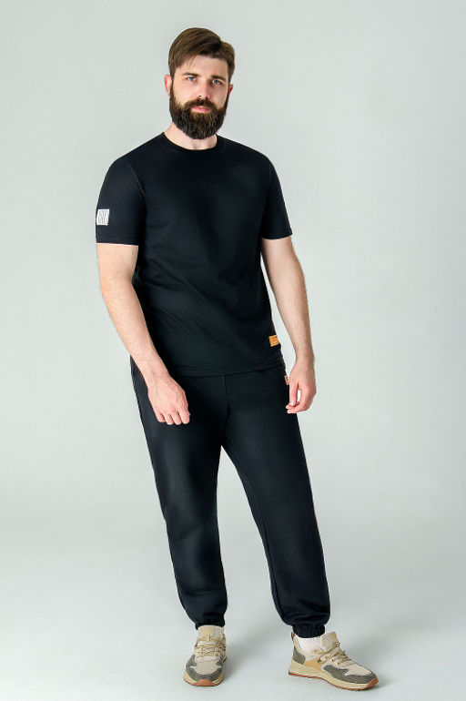 Арт. 613107  Комплект с брюками мужской 48-56 (5 шт) Цвет:черный