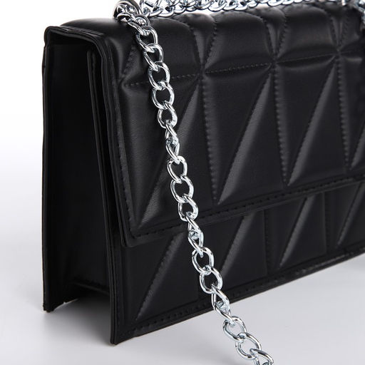 Сумка на клапане, цвет черный 22*15*6 см - Nazamok фото 4