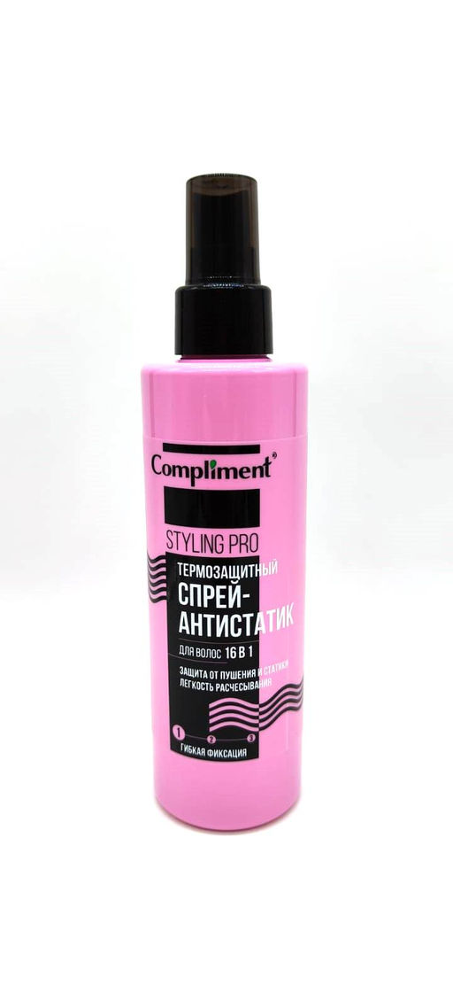 "Сompliment" Styling Pro Термозащитный спрей-антистатик д/в 16 в 1,гибкая фиксация(200мл).12 /918640