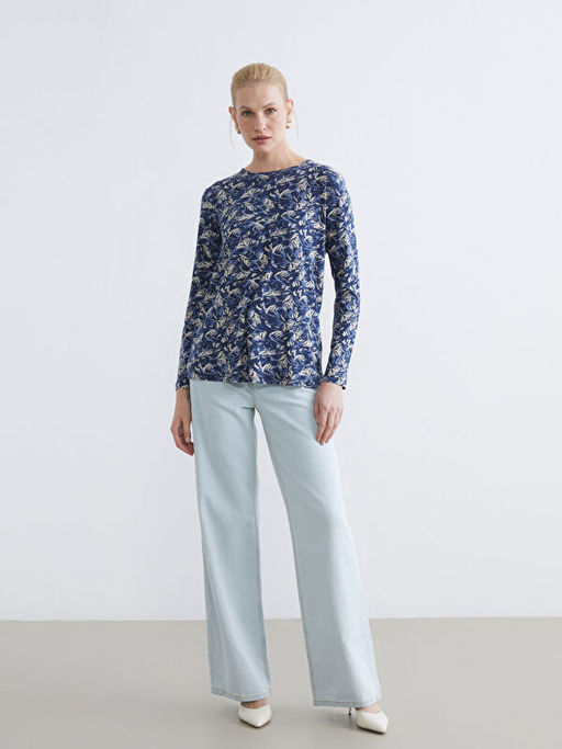 Bisiklet Yaka Desenli Bluz