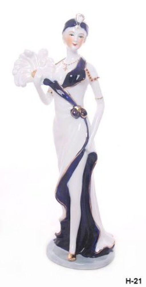 Статуэтка Дама с веером 21 см / XH-068C-1 /уп 50/ - Галеонтрейд фото 2