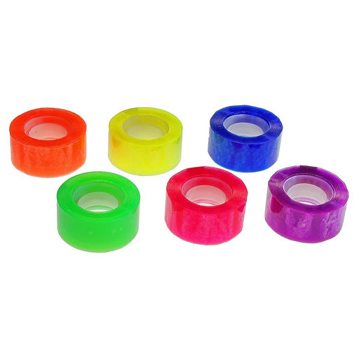 Цена за 6 шт. Клейкая лента цветная 24 мм × 30 м, МИКС