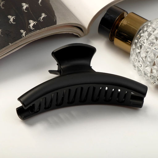 Цена за 12 шт. Крабик для волос «Матовый», классика дуга, 9.5 см, чёрный