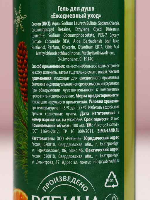 Цена за 2 шт. Гель для душа С Новым Годом!, 100 мл, аромат апельсинового пирога, Чистое счастье  фото 6
