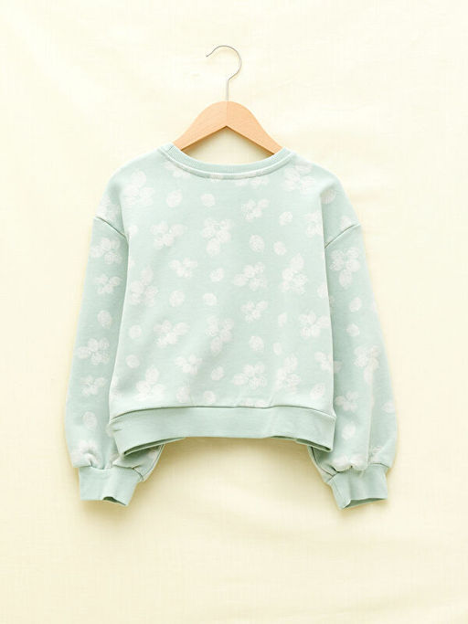 Bisiklet Yaka Bask?l? Uzun Kollu K?z ?ocuk Sweatshirt - Waikiki фото 2