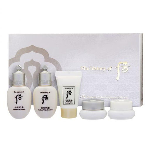 Набор осветляющих миниатюр THE HISTORY OF WHOO Gongjinhyang Seol Radiant White Special Gift 5 Set, Foam 13ml+Balancer 20ml+Emulsion 20ml+Cream 4ml+Corrector 4ml