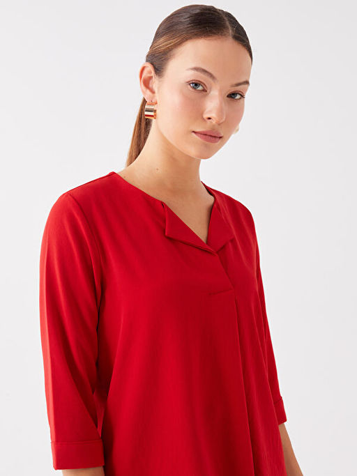 Kad?n Ka??k Yaka D?z Bluz