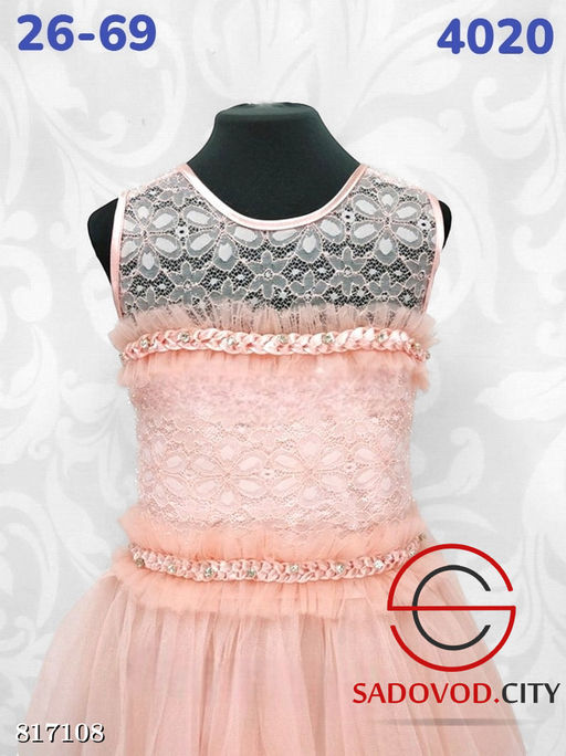 Нарядное платье для девочек с декором из страз и кружева - Bruno фото 3