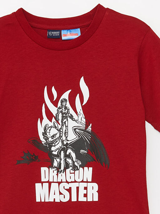 Bisiklet Yaka Bask?l? K?sa Kollu Erkek ?ocuk Ti??rt - Waikiki фото 3