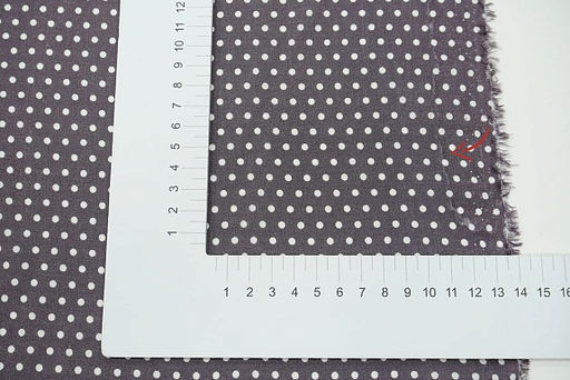 Штапель Белый горох (3мм) цв.серо-фиолетовый, СОРТ2, ш.1.42м, вискоза-100%, 95гр/м.кв - Купава фото 5