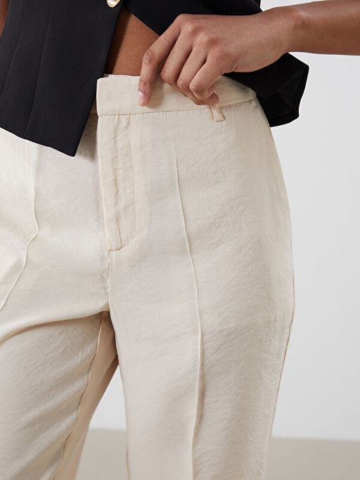 Modal Kar???ml? Kad?n Pileli Pantolon