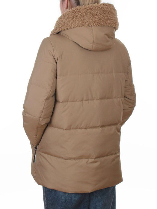 M-8866 DK. BEIGE Куртка зимняя женская (150 гр. холлофайбер)