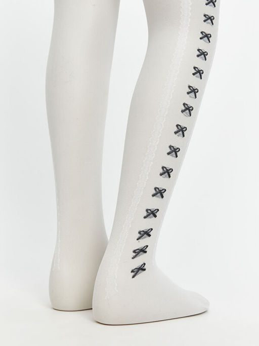 Fiyonk Detayl? K?z ?ocuk K?lotlu ?orap 2li