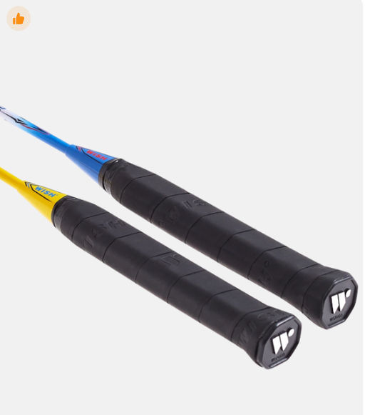 Набор для бадминтона WISH Alumtec 502 (2 ракетки+2 волана), синий/желтый