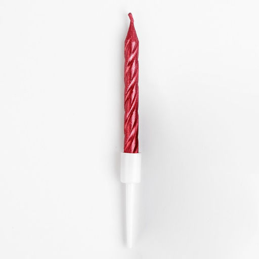 Набор свечи в торт Спираль, 200шт, 5 см, красный металлик - Страна карнавалия фото 2