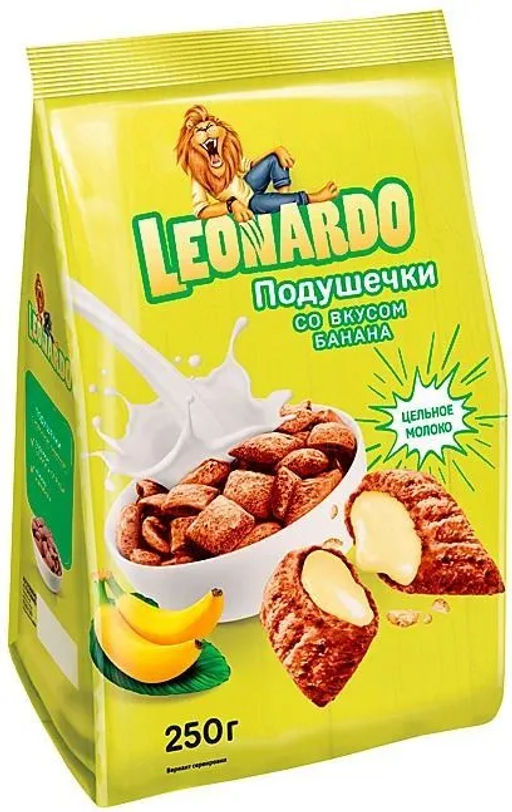 Leonardo, готовый завтрак Подушечки со вкусом банана, 250 г  фото 4