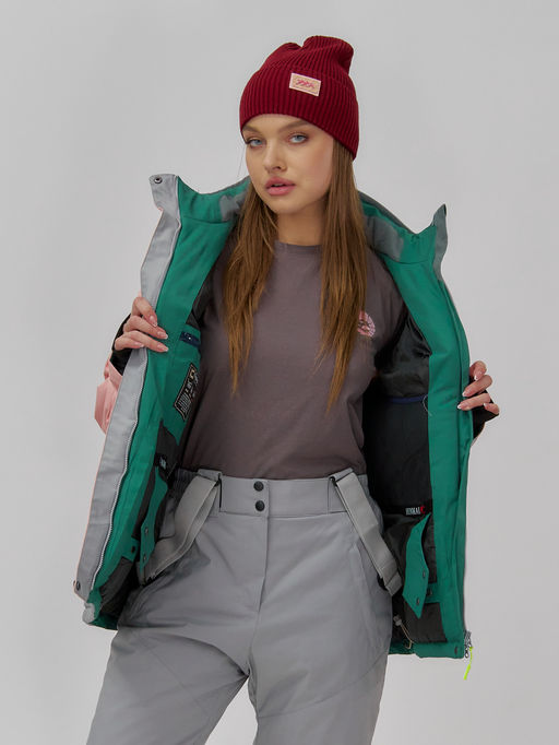 Горнолыжный костюм женский зимний персикового цвета 0709_1P - Chunmai фото 17