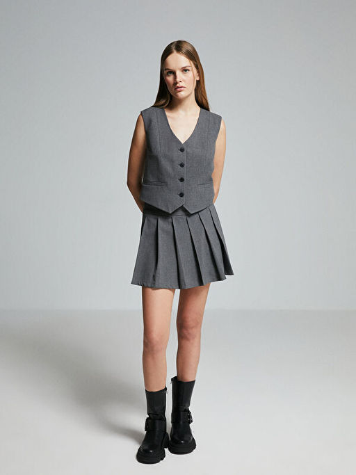 V Yaka Kad?n Klasik Yelek