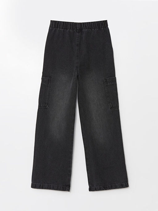 Beli Lastikli Wideleg K?z ?ocuk Kargo Jean Pantolon - Waikiki фото 2