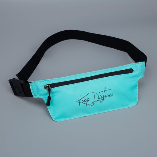 Сумка поясная для бега Keep Distance, на молнии, бирюзовая