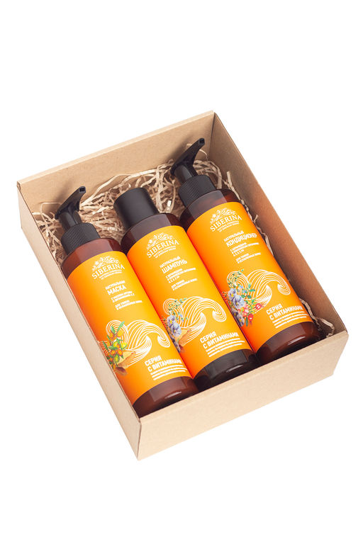 Кондиционер с церамидами и комплексом витаминов A, C, E, F, PP для тонких и ослабленных волос SIBERINA