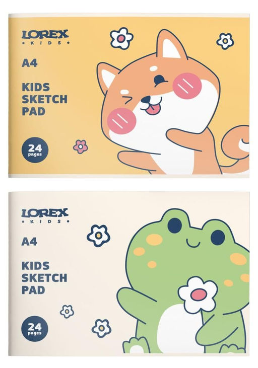 Альбом д/рис. 24 л. А4 скреп. LOREX KIDS CUTE PETS целлюлозн. карт., soft touch, офс. запечатка форзаца