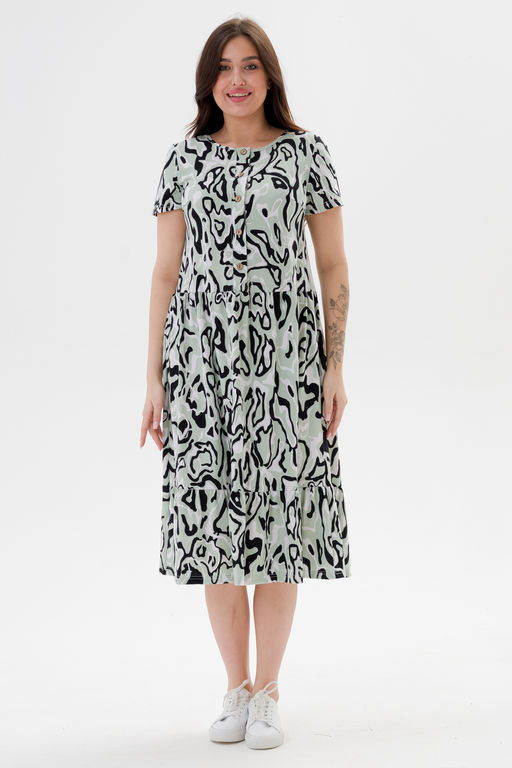 Платье женское из кулирки Кармелита 2 палитра мята - Амадэль фото 2