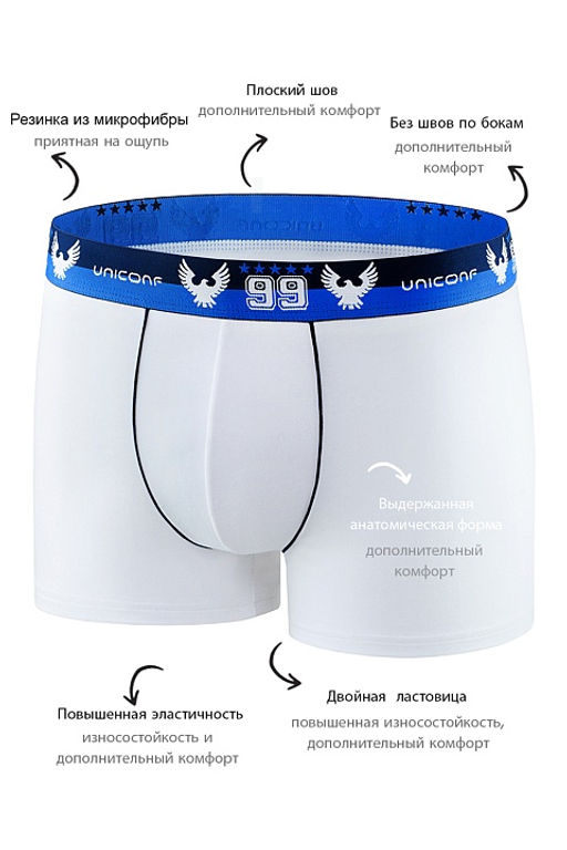 Мужские трусы BB12 Белый-Синий-Красный - Uniconf фото 5