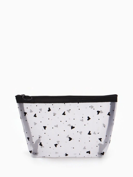 Косметичка женская Little love, с рисунком, на молнии, чёрная