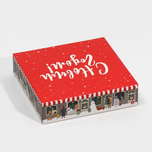 Цена за 5 шт. Коробка складная «С Новым годом», 14×14×3.5 см