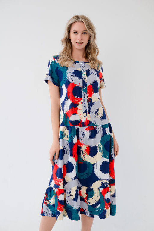 Платье женское из кулирки Кармелита круги - Амадэль фото 4