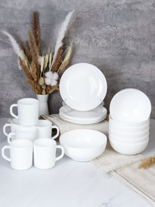 Столовый набор 19 предметов Луна белый с кружками / 13/FLYGP75672 (WHITE) /уп 4/ - ГалеонТрейд фото 2