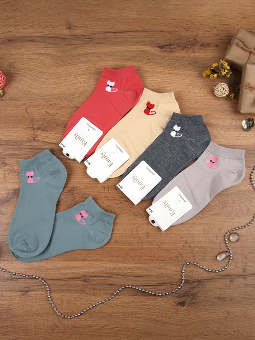 Носки р. 35-40 Кошка короткие / L802 /уп 10/500/1200/ ОДНА ПАРА/ МАРКА