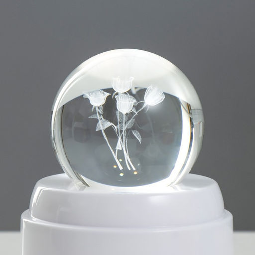 Фигурка светящаяся RISALUX «Шар», LED-ночник, USB, АКБ, 9×9×11 см, МИКС