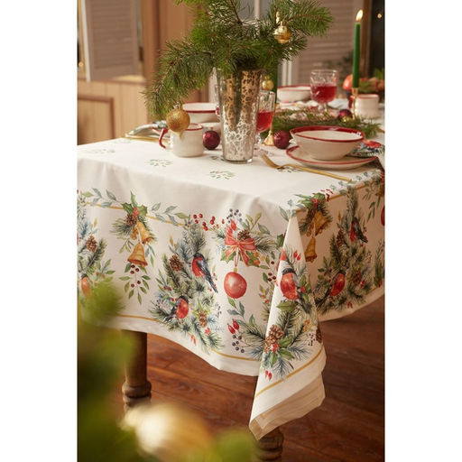 Скатерть новогодняя «Этель» Сhristmas bells, 150×110 +/-2 см с ГМВО, 100% хлопок, саржа 190 г/м²