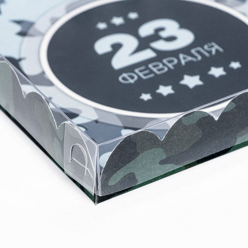 Цена за 5 шт. Коробка для печенья С Днем защитника Отечества 18?18?3