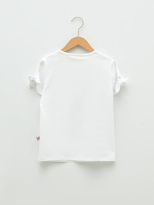 Bisiklet Yaka Minnie Mouse Bask?l? K?sa Kollu K?z ?ocuk Ti??rt - Waikiki фото 2