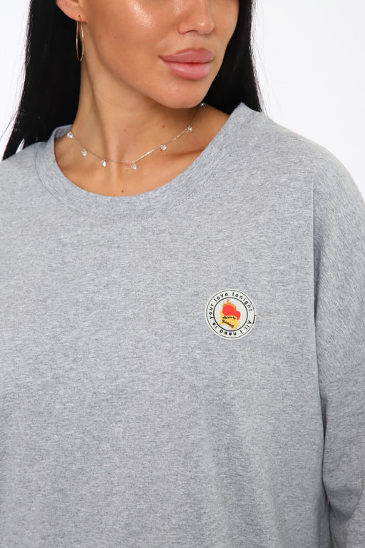 24414 Джемпер удлиненный с лейблом