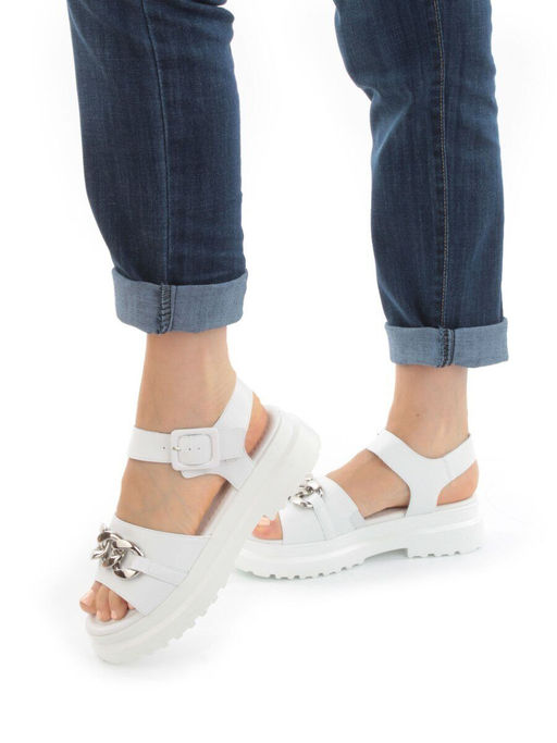 08-PEAG03-1 WHITE Босоножки женские (натуральная кожа) - Фабричный китай фото 2