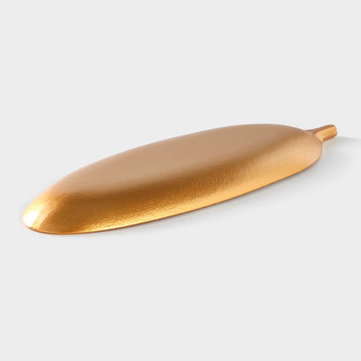 Блюдо для фруктов Доляна «Золотой лист», 40×14 см, золотое